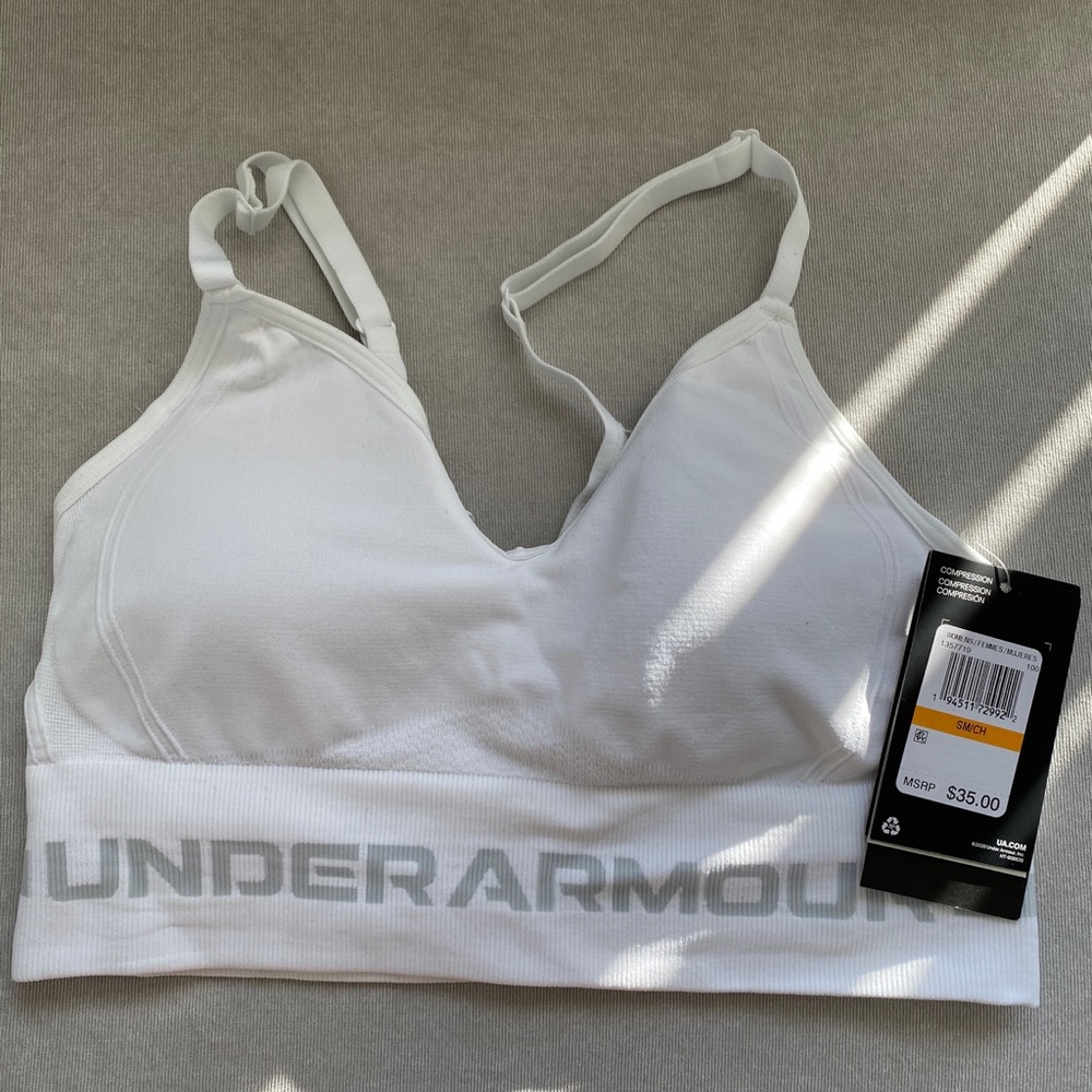 White Under Armour Sports Bra